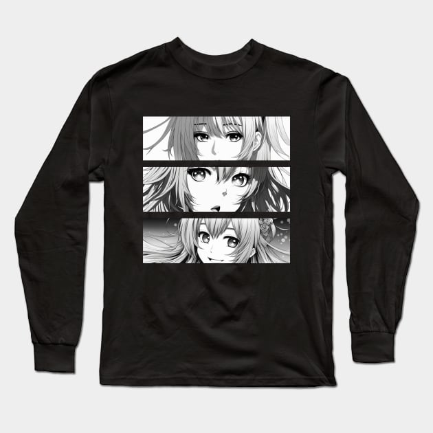 Anime Lewd Girl's Sad and Happy Moment Long Sleeve T-Shirt by AnimeVision